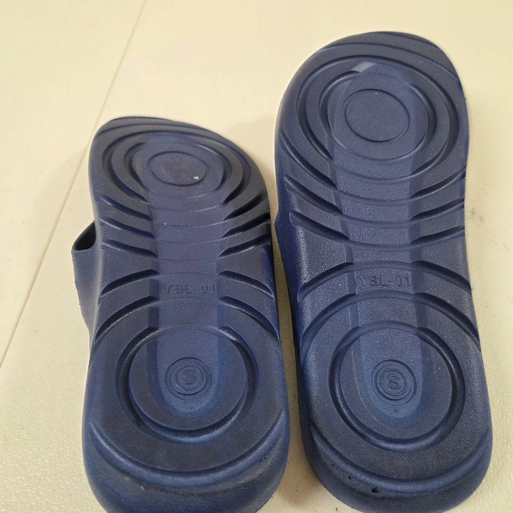 Goldtoe‎ Mens Navy Blue Massage Footbed Flip Flop Sandals YSL-01 Size Small